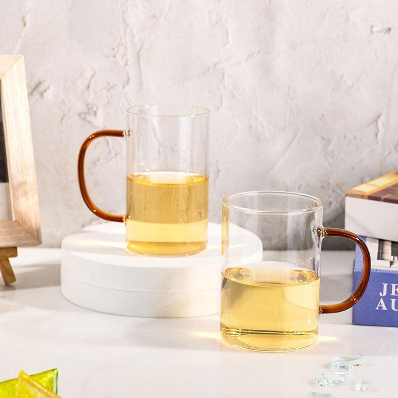 Transparent Jug Set with Wooden Tray and 6 Mug