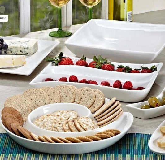 6 Pcs Entertainment Serving Platter Set - Amora Crockery