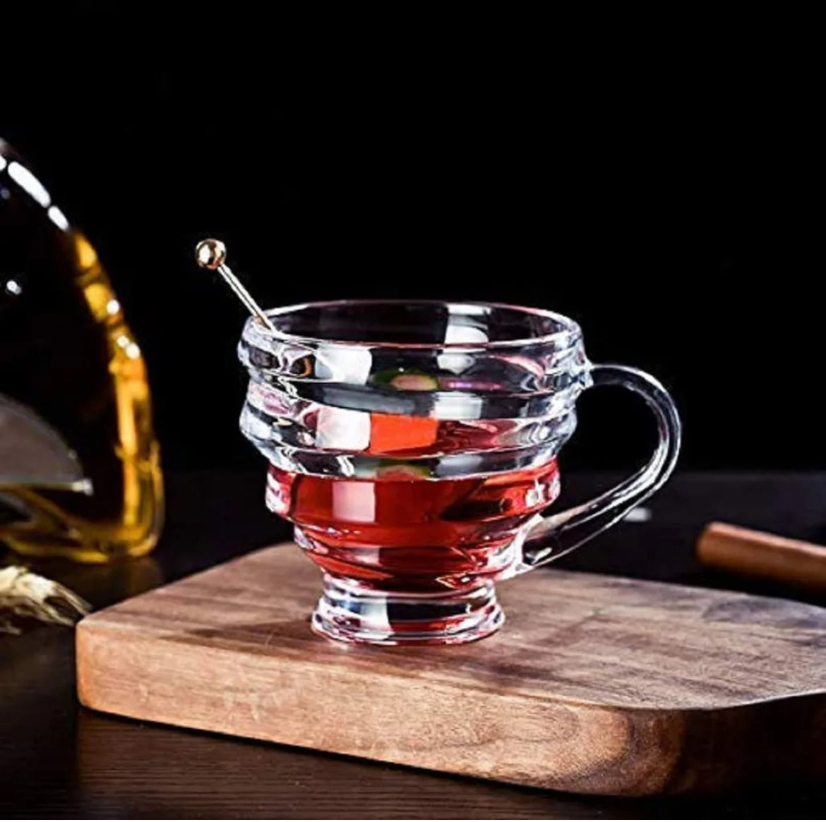 Spiral Glass Tea Cup set 200 ml