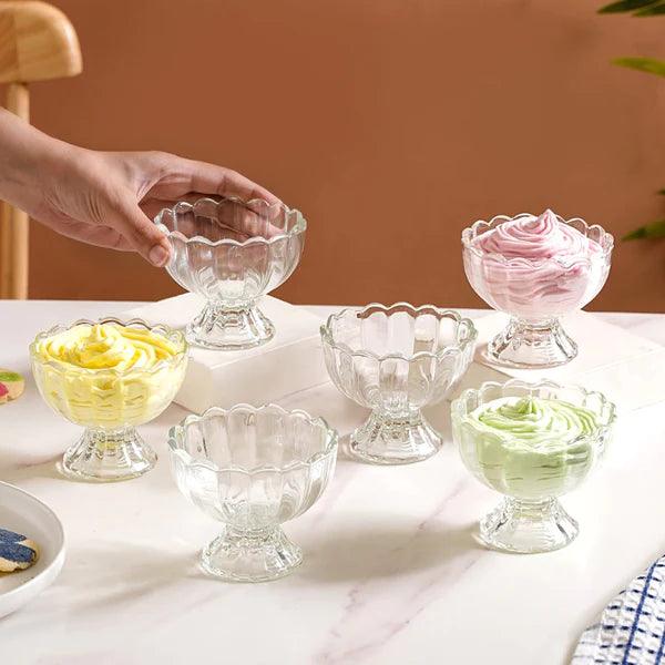 Set Of 6 Glass Ice Cream Dessert Bowl