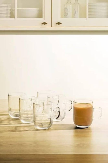Half Ribbed Tea and Coffee Cup Set of 6