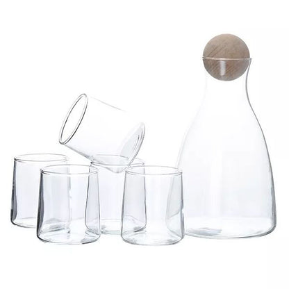 Transparent Conical Design Jug Set with 6 Glasses