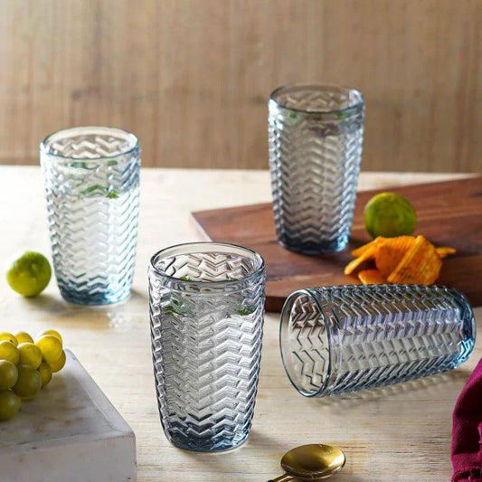Grey Modern Muse Tumbler Glasses | Set of 6 | 380 ml