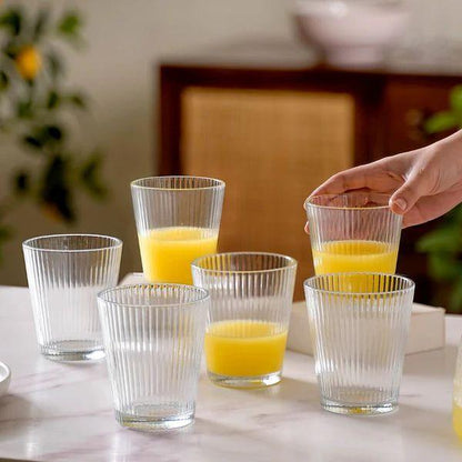 Lined Transparent Jug Set with 6 Glasses