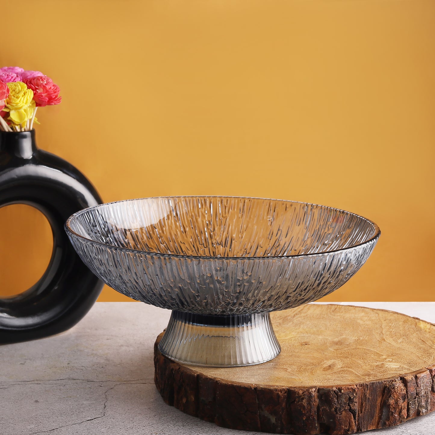 Classy Smokey grey Fruit Bowl for Dinning Table