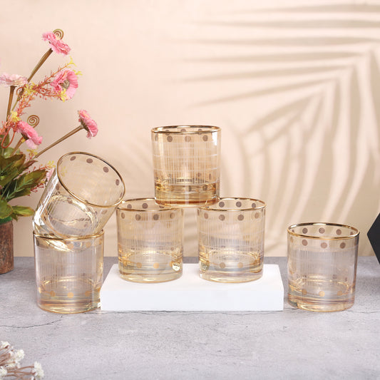 Turkish Short Whisky Glasses with mix of circles and lines