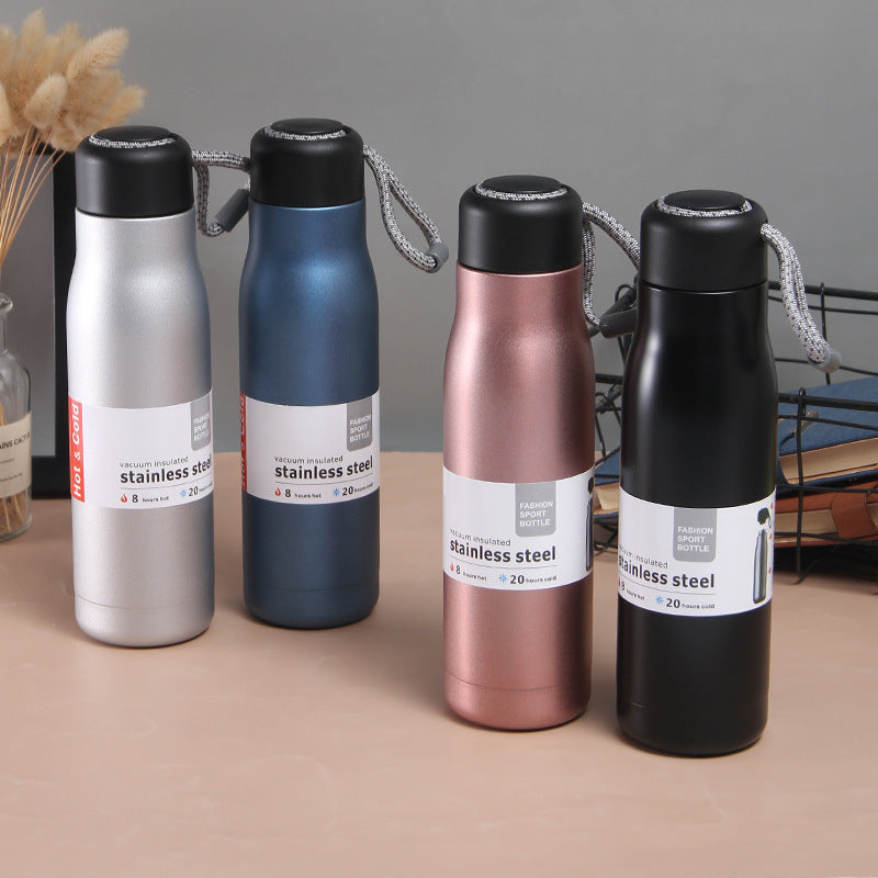 Fashion Sports Stainless Steel Bottle with Rope 580 ml