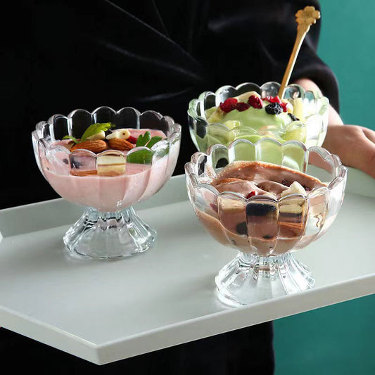 Set Of 6 Glass Ice Cream Dessert Bowl