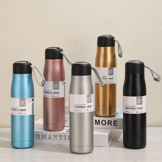 Fashion Sports Stainless Steel Bottle with Rope 580 ml