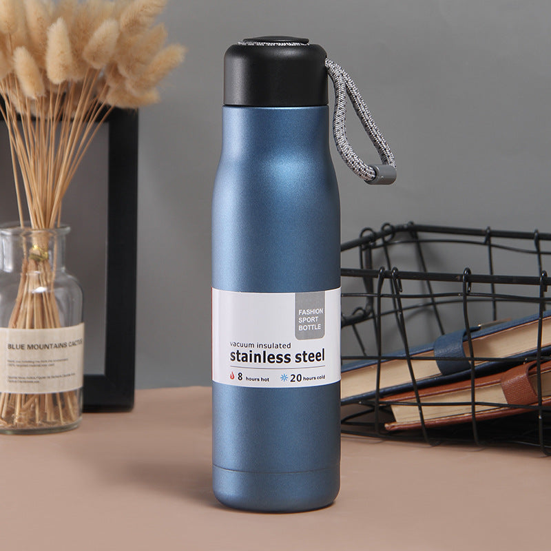 Fashion Sports Stainless Steel Bottle with Rope 580 ml