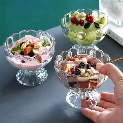 Set Of 6 Glass Ice Cream Dessert Bowl