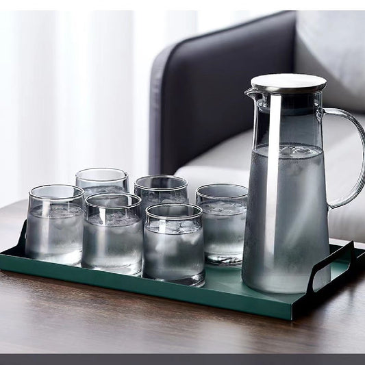 Smokey Grey Color Juice Jug Set with 6 Glasses