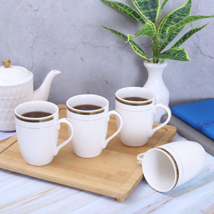 Art Street Japanese Black and Gold Coffee and Milk Mugs (Set of 4) - Amora Crockery
