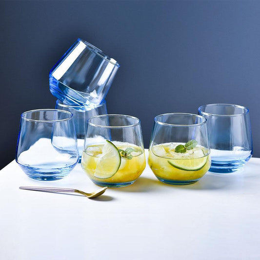 Blue Colour Tumbler 370ml ( Set of 6 ) - Amora Crockery