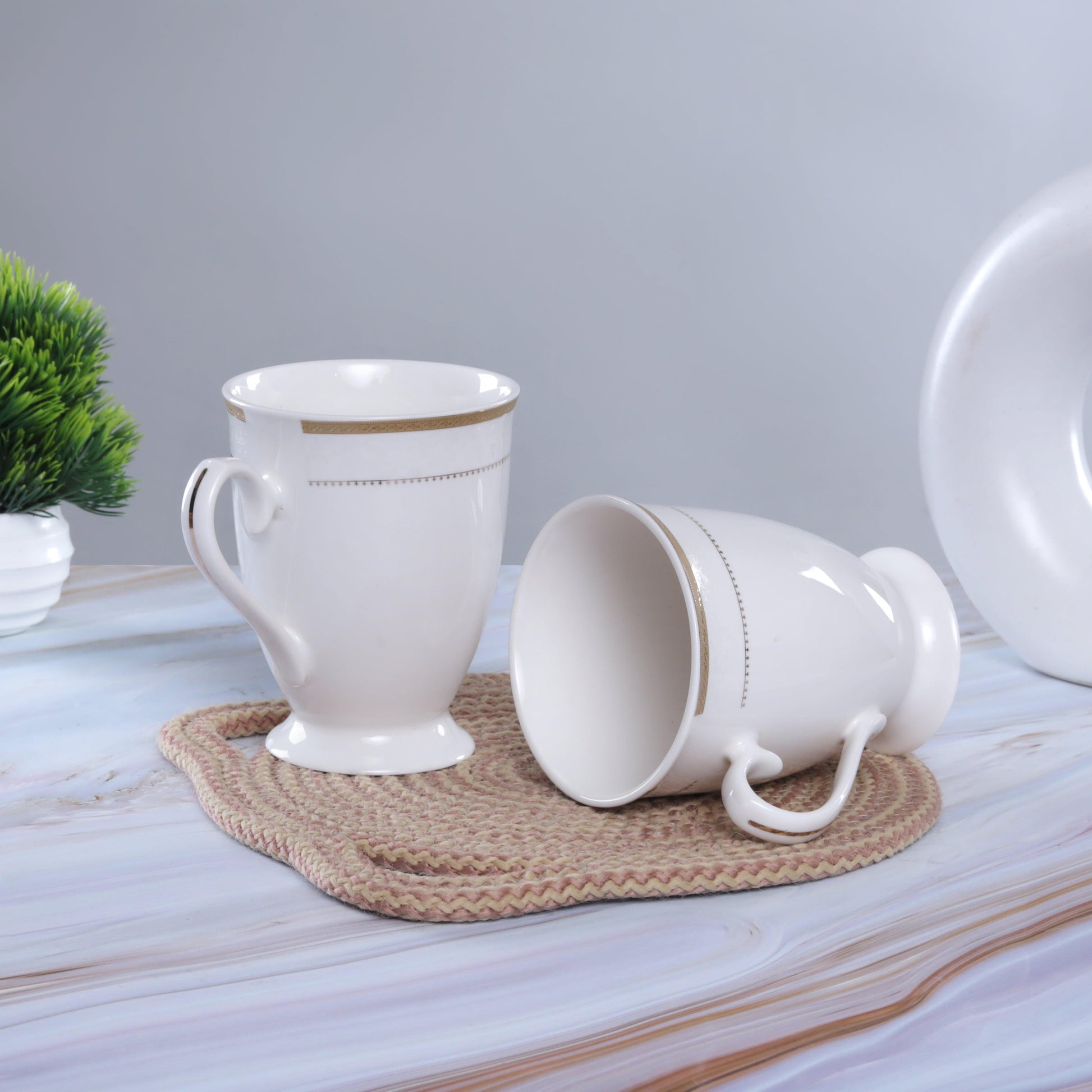 Ceramic Mug in Pot Shape (Set of 2) - Amora Crockery