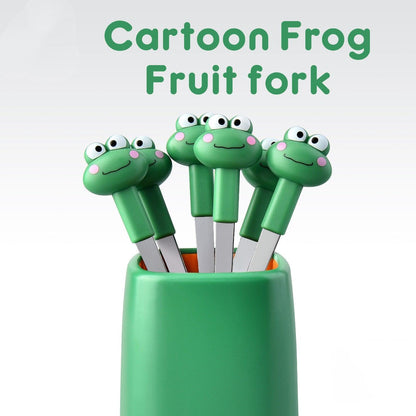 Green Cartoon Frog fruit Fork - Amora Crockery