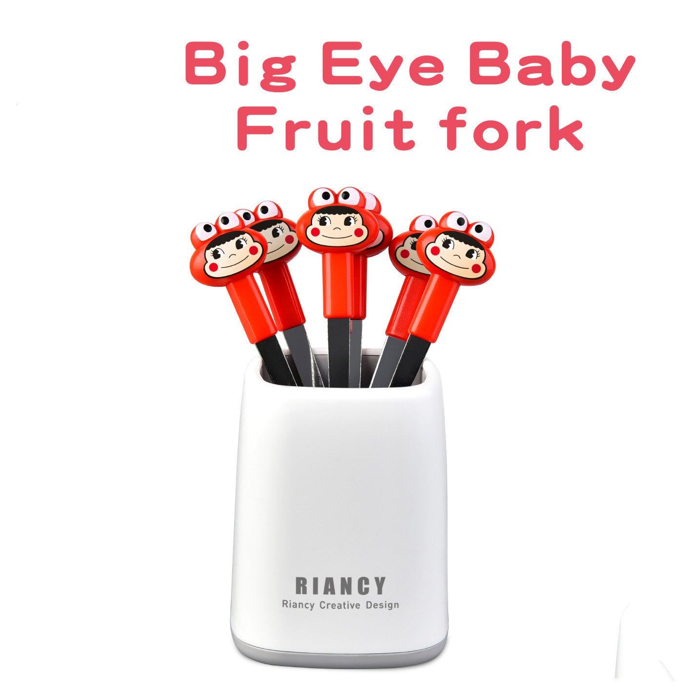 Red Big Eye baby Fruit Fork - Amora Crockery