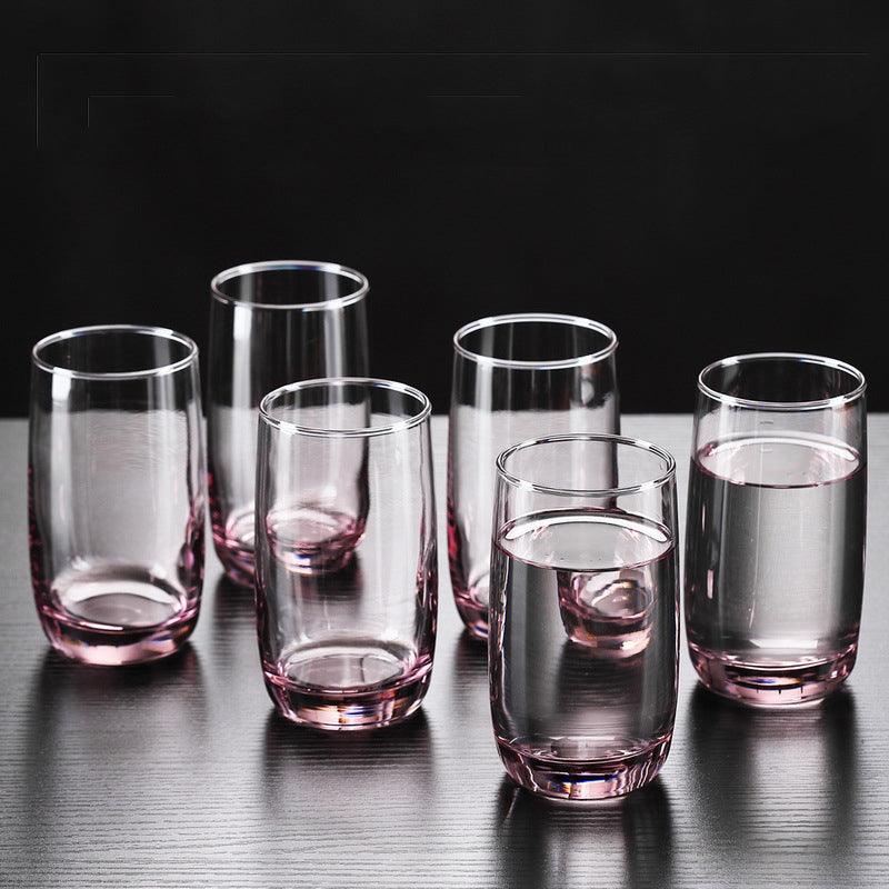 Rose Crystal Mauvish pink Colour Tumbler 290ml ( Set of 6 ) - Amora Crockery