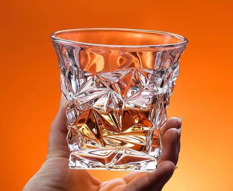Set of 6 Diamond Crystal Whiskey Glass 255ml - Amora Crockery