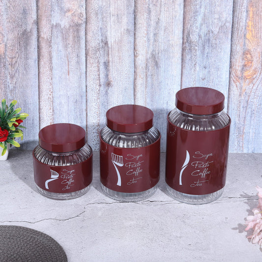 Trio Storage Jars For Sugar Tea and Coffee - Amora Crockery