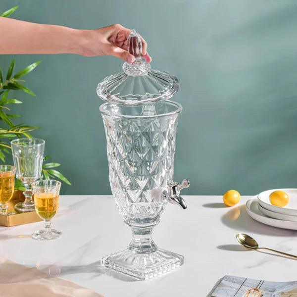 Vintage Diamond Glass Detox Water Dispenser - Amora Crockery