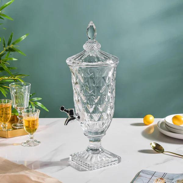 Vintage Diamond Glass Detox Water Dispenser - Amora Crockery