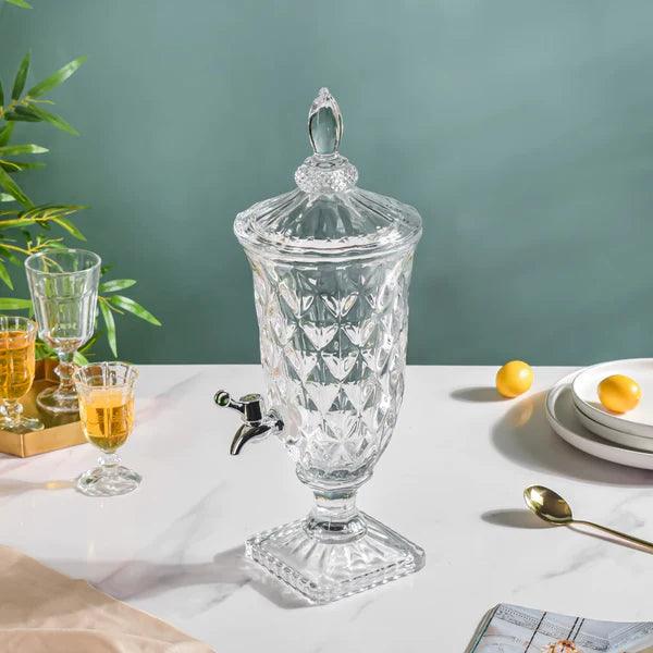 Vintage Diamond Glass Detox Water Dispenser - Amora Crockery